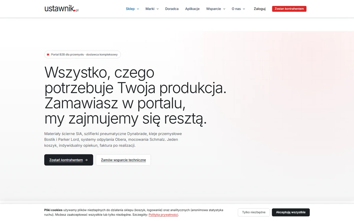 Portal B2B WooCommerce dla hurtowni z 6 markami - case study Ustawnik.pl