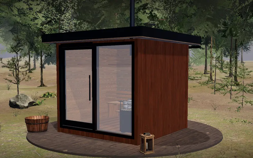 Konfigurator 3D - sauna Architect Cabin w lesie