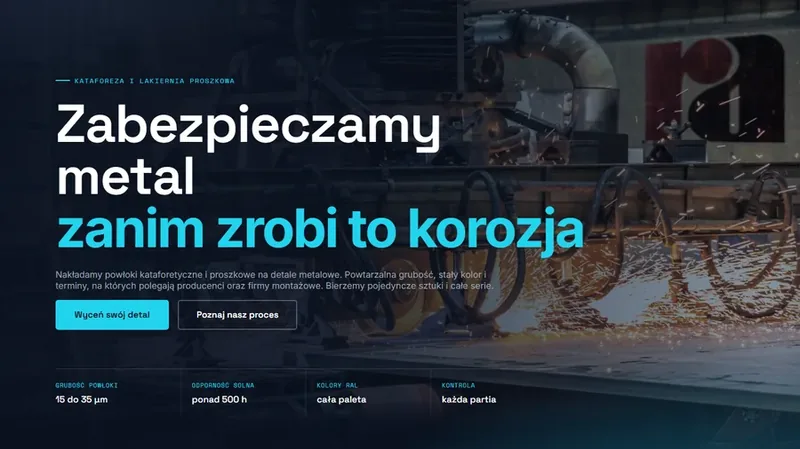 KOVALIT - strona firmy produkcyjnej, WebP, RWD